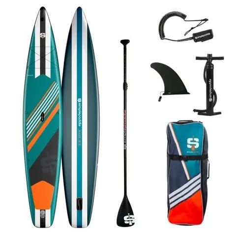Stand up Paddle Gonflable RACE 12'6 28'' 6'' (381 x 71 x 15 cm) - Pack complet avec Pompe, Pagaie, Leash et Sac de transport