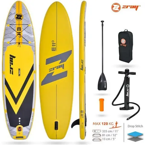 Stand Up Paddle gonflable ZRAY Evasion E11 11' 2020 335x81x13cm (11'x32''x5'') -Dropstitch -246L/120KG MAX -Option siège kayak