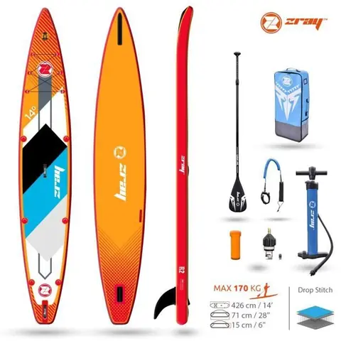 Stand Up Paddle gonflable ZRAY Rapid R2 Stringer 14' collection 2020 426x71x15cm
