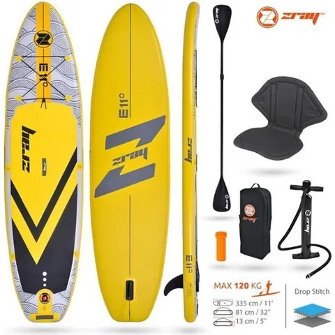Stand Up Paddle ZRAY Evasion E11 11' - Pack avec Pagaie double + Siège kayak