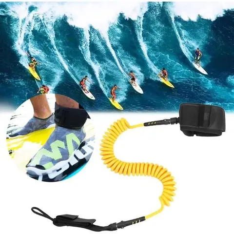 Surf - Limics24 - Leash 10Ft 7Mm Paddle Planche Tpu Enroulé Laisse Pagaie Jambe Cheville Sangle Attache