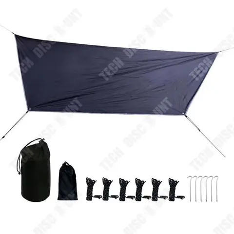 TD® Auvent hexagonal étanche camping en plein air crème solaire parasol hamac extérieur multi-personne parasol tissu 360*280 cm