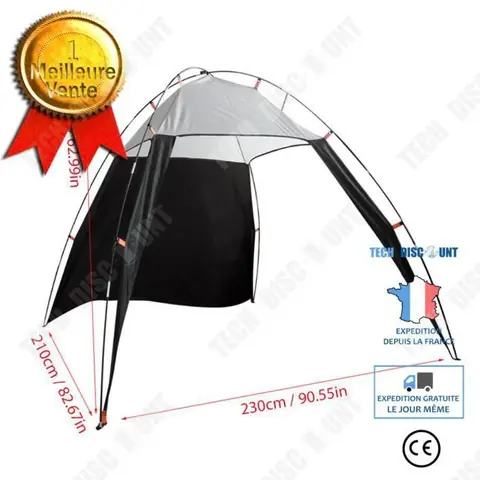 TD® Mode extérieur auvent abri de plage tente d'ombrage installation rapide tente de plage pour la pêche Camping voyage 5-8 personne