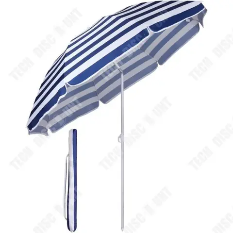 TD® Parasol extérieur protection solaire parasol tissu polyester parapluie à long manche résistant à la pluie et au soleil