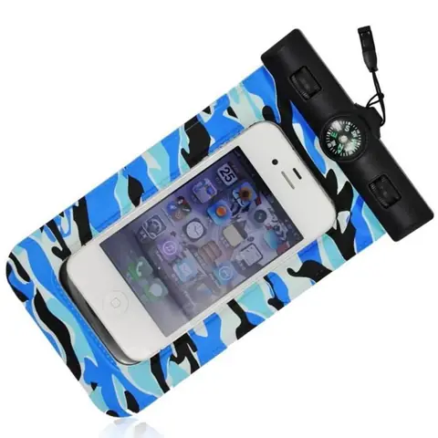 TD® Sac étanche de plongée smartphone clé cartes garder au sec eau idéal piscine spa lanière modèle waterproof couleur army blue