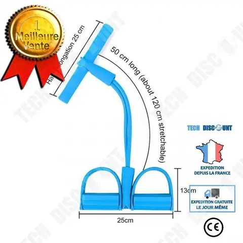 TD® Version Bleu -  Élastique Tirer Cordes Exercice Rameur Ventre Résistance Bande Maison Gymnastique Sport Entraînement Bandes