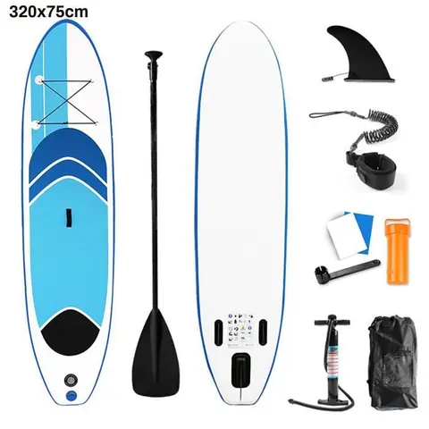 UISEBRT Sup Board Set Gonflable avec Pompe et pagaie en Aluminium, Accessoires complets (320 x 76 cm)