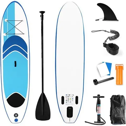 UISEBRT Sup Board Set Gonflable avec Pompe et pagaie en Aluminium, Accessoires complets (305x75cm)