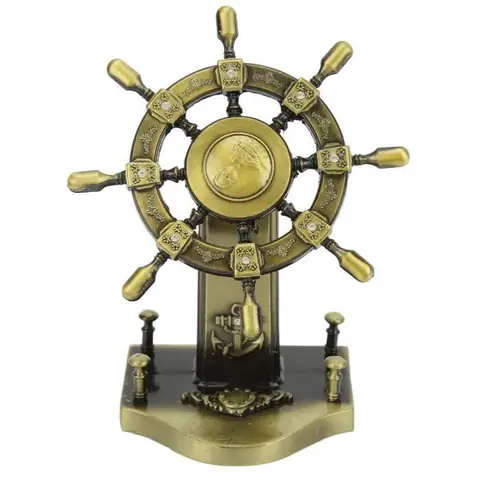 Zerone décor d'ancre Ornements de gouvernail nautique durables brillants de style rétro en alliage de décoration de pirate pour