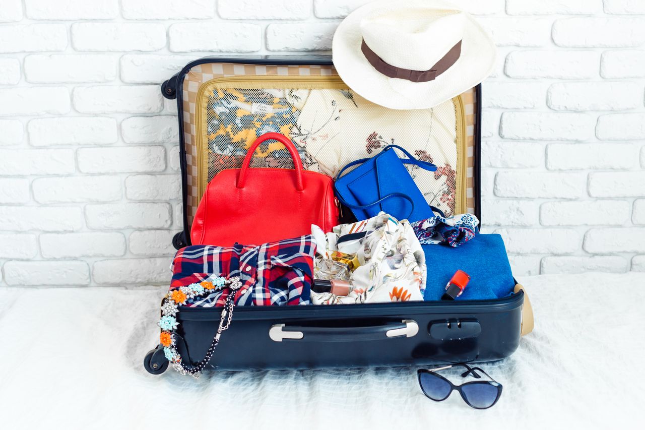 Cannes de voyage multi-brins rangées dans un tube rigide avec sac de transport pratique.