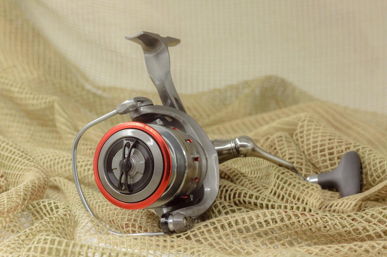 Comparatif visuel des moulinets Shimano Stradic FL et Daiwa BG MQ pour la pêche au bar en Atlantique.